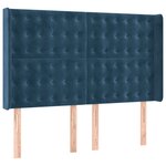 vidaXL Sommier à lattes de lit matelas et LED Bleu foncé 140x200 cm