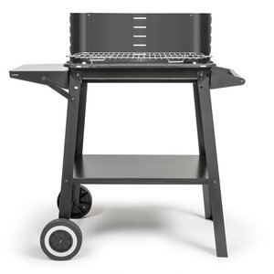 Barbecue à charbon inox - Surface de cuisson 48 5 x 28 8 cm - Hauteur réglable 70-84 cm