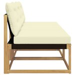 vidaXL Sofa de milieu extérieur Bois d'acacia massif et Textilène