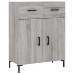 vidaXL Buffet haut Sonoma gris 69 5x34x180 cm Bois d'ingénierie
