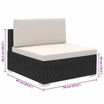 vidaXL Salon de jardin 8 Pièces avec coussins Résine tressée Noir