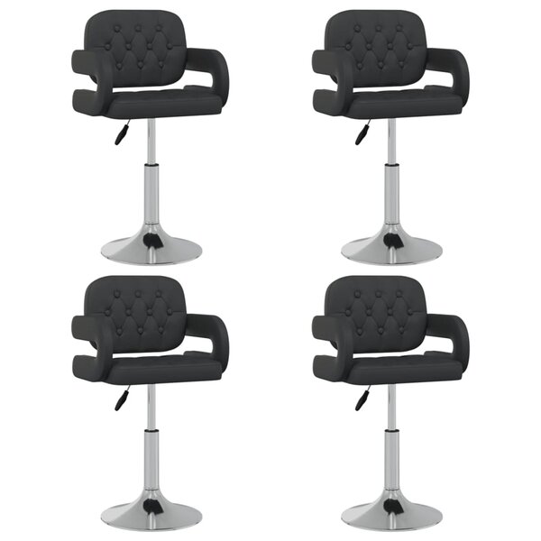 vidaXL Chaises pivotantes à manger lot de 4 Noir Similicuir