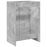 vidaXL Meuble sous lavabo de salle de bain Gris béton