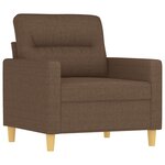 vidaXL Ensemble de canapés 3 Pièces avec coussins Marron Tissu