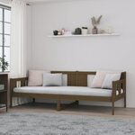 vidaXL Lit de jour Marron miel Bois de pin massif 90x190 cm