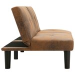 vidaXL Canapé à 2 places Marron Similicuir daim