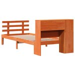 vidaXL Lit bibliothèque sans matelas cire marron 100x200 cm pin massif