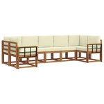 vidaXL Ensemble de canapés d'extérieur 7 pc Naturel et Crème