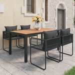 vidaXL Salon de jardin 5 Pièces PVC Résine tressée Noir et marron
