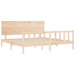 vidaXL Cadre de lit avec tête de lit 200x200 cm bois massif