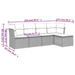vidaXL Salon de jardin avec coussins 5 Pièces beige résine tressée
