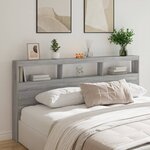 vidaXL Armoire tête de lit avec LED sonoma gris 200x17x102 cm