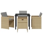 vidaXL Ensemble de salle à manger pour jardin 5 Pièces Beige polyrotin