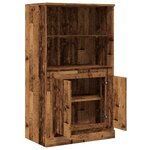 vidaXL Buffet haut vieux bois 60x35 5x103 5 cm bois d'ingénierie