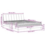 vidaXL Lit avec matelas Hanko bleu 160x200 cm tissu