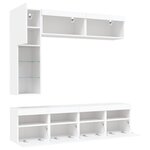 vidaXL Ensemble de meubles TV muraux 7 Pièces avec lumières LED blanc