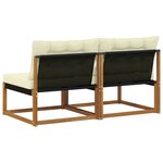 vidaXL 2 Pièce Sofa de milieu extérieur Bois d'Acacia Massif Naturel