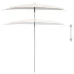 vidaXL Demi-parasol de jardin avec mât 180x90 cm Sable