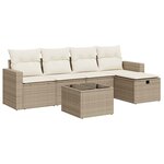 vidaXL Salon de jardin avec coussins 6 Pièces beige résine tressée