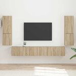 vidaXL Ensemble meuble TV 4 Pièces Chêne Sonoma Bois d'ingénierie
