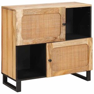 vidaXL Buffet avec porte Marron 80 x 33 x 75 cm Bois de mangue massif