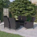 vidaXL Ensemble de salle à manger de jardin 7 Pièces Gris foncé