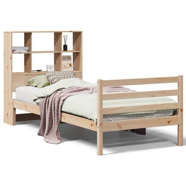 vidaXL Lit bibliothèque sans matelas 100x200 cm bois massif de pin