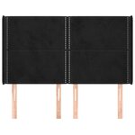 vidaXL Tête de lit avec oreilles Noir 147x16x118/128 cm Velours