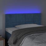 vidaXL Tête de lit à LED Bleu foncé 90x5x78/88 cm Velours