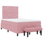 vidaXL Lit à Sommeil avec Matelas & Banc Rose 120x200 cm Velours