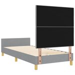 vidaXL Cadre de lit avec tête de lit Gris clair 80 x 200 cm tissu