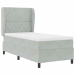vidaXL Lit à ressorts avec matelas Gris clair 100 x 200 cm Velours