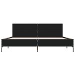 vidaXL Cadre de lit noir 180x200 cm bois d'ingénierie et métal