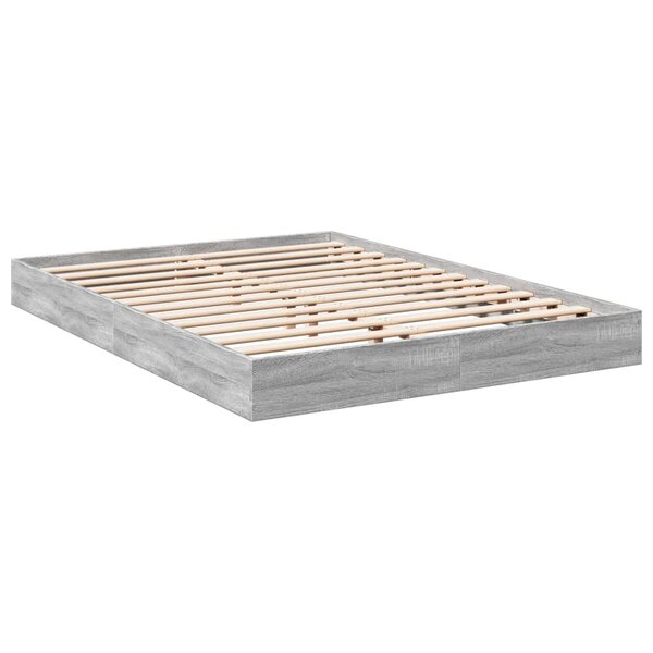 vidaXL Cadre de lit sonoma gris 140x200 cm bois d'ingénierie