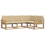 vidaXL Ensemble de canapés d'extérieur 4 pc Blanc et Beige