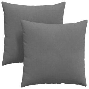 vidaXL Coussins de canapé 2 pc tissu Gris foncé 60 x 60 cm