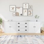 vidaXL Buffets 3 Pièces Blanc Bois d'ingénierie