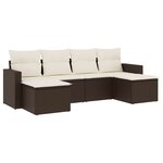 vidaXL Salon de jardin avec coussins 6 Pièces marron résine tressée