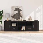 vidaXL Armoire d'angle noir 160x40x45 cm bois d’ingénierie