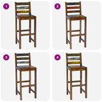 vidaXL Tabourets de bar lot de 2 bois massif de récupération