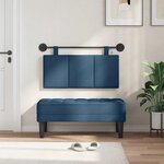 vidaXL Tête de lit suspendue Avec lumière LED Bleu Tissu