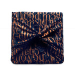 Papier cadeau réutilisable - Le Cigale et La Fourmi (bleu nuit) 35x35cm Furoshiki Mat 100  Coton