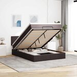 VidaXL Cadre de lit ottoman avec matelas marron foncé 140x200 cm tissu