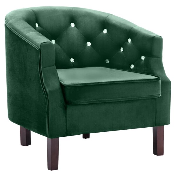 vidaXL Fauteuil Vert Velours