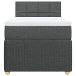 vidaXL Sommier à lattes de lit et matelas Gris foncé 90x190 cm Tissu
