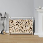 vidaXL Portant de bois chauffage blanc 90x28x65 cm