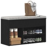 vidaXL Banc à chaussures Chêne noir 80 x 30 x 45 cm Bois d'ingénierie