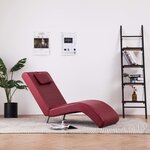 Vidaxl chaise longue avec oreiller rouge bordeaux similicuir