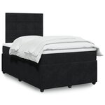 vidaXL Sommier à lattes de lit avec matelas noir 120x190 cm velours