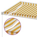 vidaXL Auvent manuel rétractable avec LED 350x250 cm Jaune et blanc